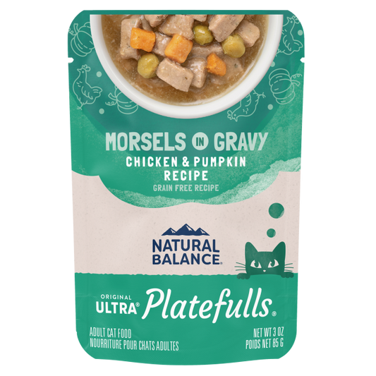 Natural Balance Platefulls Grain-Free Chicken & Pumpkin Formula in Gravy | 3 oz Pouch