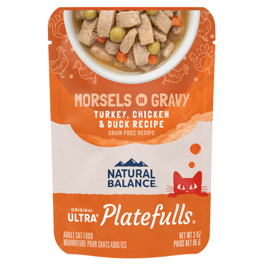 Natural Balance Platefulls Grain-Free Turkey, Chicken & Duck Formula in Gravy | 3 oz Pouch