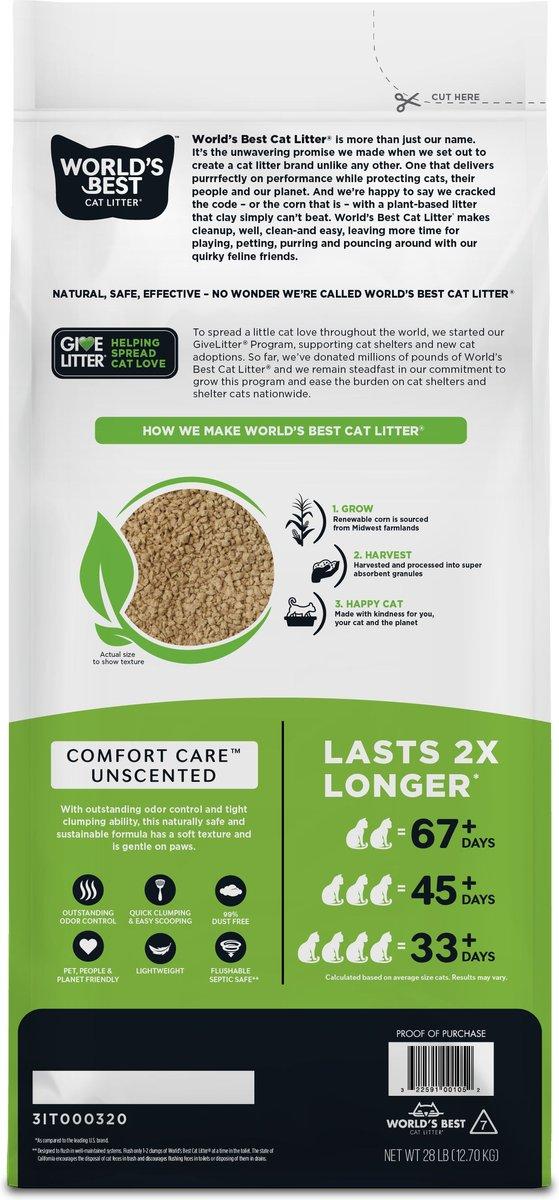 World's Best Premium Cat Litter | Original Series Unscented Clumping Cat Litter