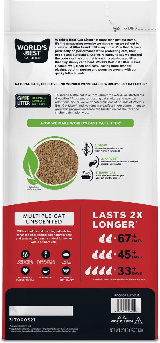 World's Best Premium Cat Litter | Original Series Unscented Clumping Multi-Cat